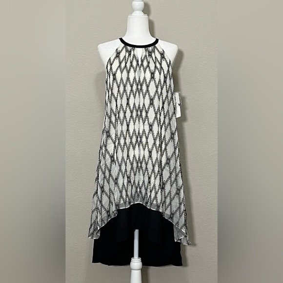 Maggy London Dresses & Skirts - Halter High Low Midi Dress NWT in Black and White Size 6